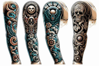 create custom tattoo design, tattoo sleeve
