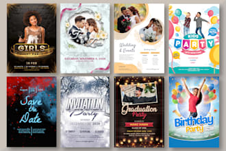 design invitation, wedding, birthday and greeting card