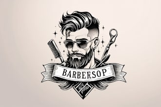 make more elegant and classic for logo tattoo and barbershop