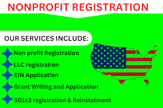 do llc registration, 501c3 non profit registration, reinstate 501c3