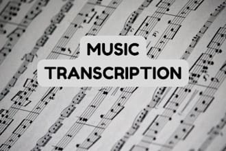 transcribe music composition to sheet music for piano and music transcription