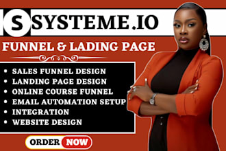 create systeme io sales funnel, system io landing page, website, getresponse