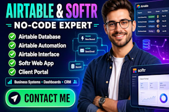 setup airtable, airtable database, airtable automation convert to softr web app