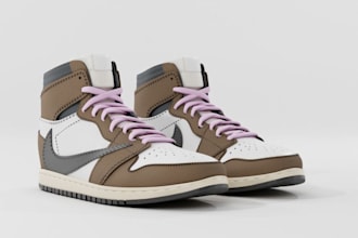 create realistic shoe model, foot ware design for game character in second life