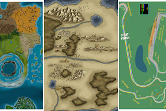do custom map designs for games, books, projects and events