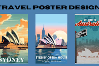 create an amazing travel vacation poster design city event illustration
