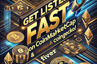 fast list your token or coin on coin marketcamp or coingecko