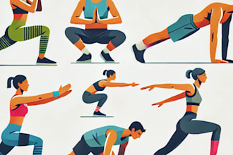 create unique pose illustration for workout, yoga, exercise