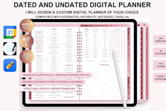 design etsy digital planner, etsy SEO, hyperlinked planner, digital products