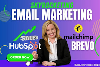 setup mailchimp, hubspot, brevo email template, setup automation for leads