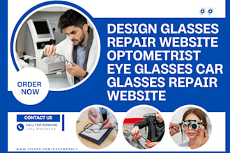 design highly responsive glasses repair website optometrist car glasses website