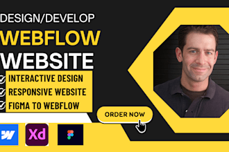 design, develop responsive webflow website, figma to webflow, webflow expert