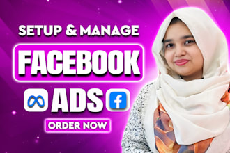 setup and manage facebook ads marketing, meta fb ads campaign meta ads manager