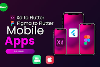 convert figma adobe or xd design to flutter app
