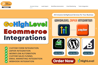 setup gohighlevel ecommerce integration shopify woocommerce magento bigcommerce