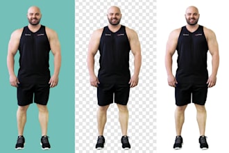 do background removal, resize and retouch image in photoshop