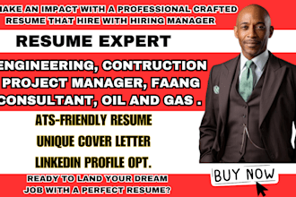 do project manager, engineering resume, faang, construction, IT as recruiter