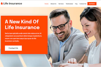 design a life insurance website for an insured life insurance agent