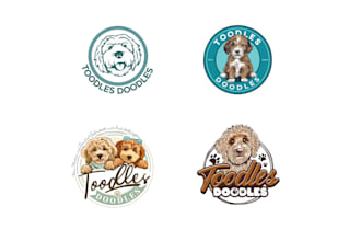 design wonderful doodle dog logo
