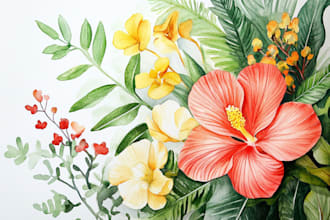 create botanical watercolor illustration for you
