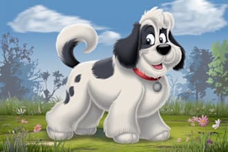create a disney style cartoon pet portrait