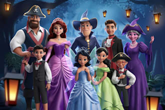 create a disney family photo that looks professional