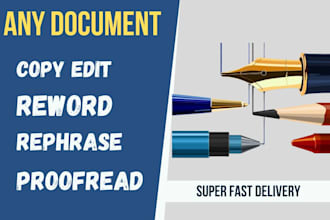 proofread, copyedit, rephrase, reword your book, ebook, any english content