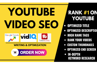 be the best youtube SEO expert for quick ranking and growth your channel