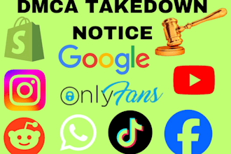 send dmca takedown notice to reddit, tiktok, shopify, google, fb, ig, onlyfans