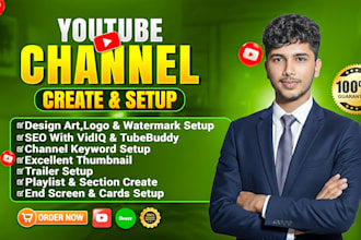 professional youtube channel creation and setup service