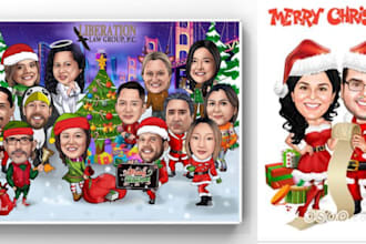 holiday christmas cartoon caricature for real estate