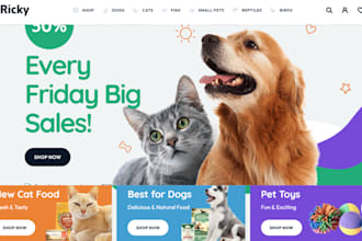 design pet shopify store pet accessories pet product pet website dropshipping