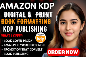 do book layout design, paperback and ebook formatting for kdp book publishing