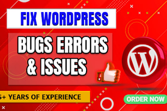 fix wordpress issues, bugs, errors and problems within 24 hours