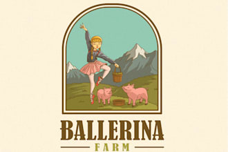 design unique ballerina farm logo