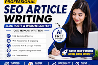 write SEO blog posts, articles, and website content that rank on google