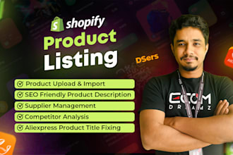 do shopify product listing product upload and shopify data entry service