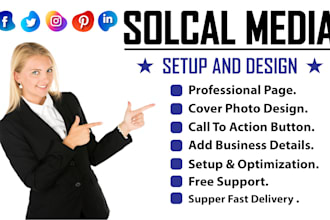 create facebook business page and setup all social media pages