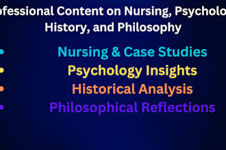 handle nursing, case studies, psychology, american history, and philosophy tasks