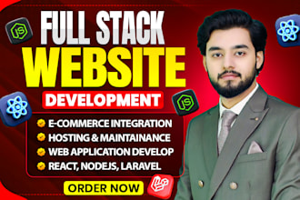 build full stack websites using react, nodejs, laravel