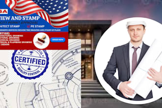 draw, stamp and seal architectural drawings, city permit  engineering drawing