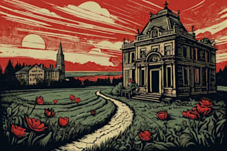 create a high quality linocut illustration