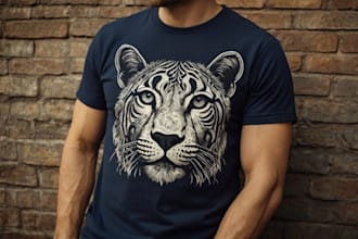 design tshirts using animal linocuts for companies