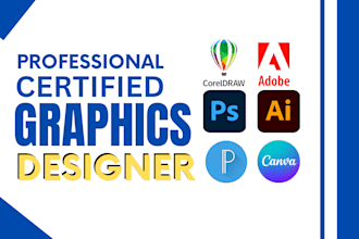 handle any corel graphics design using corel draw adobe photoshop