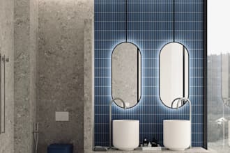 design modern bathroom and create high quality renders