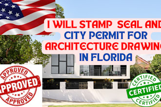 review, sign and stamp in florida architectural drawings for city permit