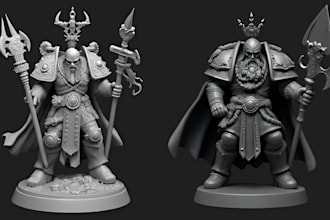 sculpt 3d model,3d miniature, 40k warhammer, 3d mini figure, bjd for 3d printing