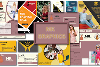 create social media post designs, banners ,ad designs and thumbnails