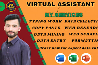 do cheap data entry, and typing assistant at your services