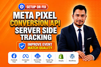 setup meta pixel, facebook conversion API, server site tracking  via GTM